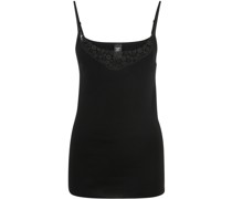Spaghetti-Top, Spitzenausschnitt, uni, für Damen