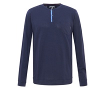 Schlaf Shirt, Henley-Ausschnitt, uni, für Herren