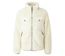 Übergangsjacke, Teddyfleece, Stehkragen, Reißverschluss, für Herren