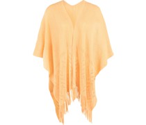 Poncho, Ajour-Strick, Fransen, für Damen