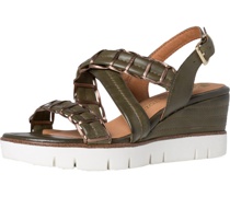 Sandaletten, Leder, Kette, Keilabsatz, für Damen