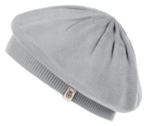 Calais Light Bamboo Baskenmütze, Strick, Rippbündchen, Patch, uni, für Damen