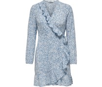 Wickelkleid, Volants, florales Allover-Design, für