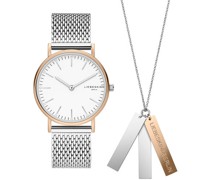 Geschenk-Set Armbanduhr und Kette "LS-0062-MQN"