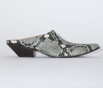 Mules aus Leder mit Schlangen-Print