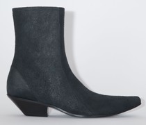 Anthrazit/Schwarz Ankle Boots aus Leder
