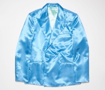 Satin double-breasted blazer
