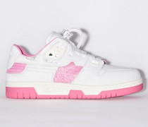 08STHLM Low Pop W Weiß/Rosa Niedrige Basketball-Sneakers aus Leder