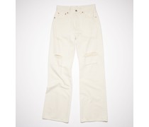 2021M Split White Jeans mit lockerer Passform - 2021