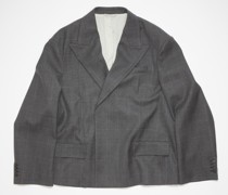 Grau/Schwarz Zweireihiger Blazer