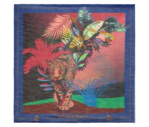 Halstuch mit Blüten- und Jaguar-Print