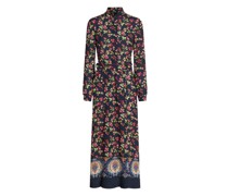 Kleid aus Sablé mit Berries-Print