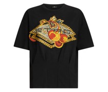 Jersey T-Shirt mit Logo und Stickereien