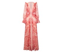 Seidenkleid mit Floralen Paisley-Motiven