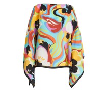 Seidenponcho mit Print