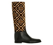 Reiterstiefel mit Jacquard-Gewebe