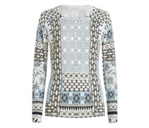 Seidenpulli mit Patchwork-Print