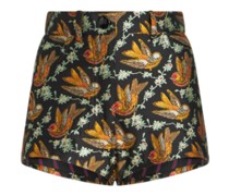 Jacquard-Shorts mit Allover-Vogelmuster