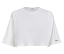 Cropped T-Shirt mit Mini-Nieten