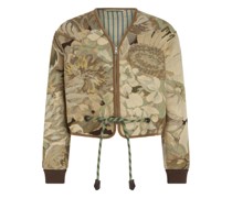 Kurzer Blouson mit Floralen Motiven und Zugband
