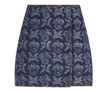 Mini-Wickelrock aus Jacquard-Denim