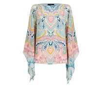 Poncho mit Paisley-Print In Strahlenkranz-Optik