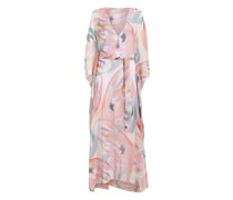 Langes Kleid mit Schmetterlingsflügel-Motiv