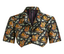 Cropped Bluse aus Jacquard