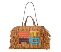Shoppingtasche aus Bast mit Fransen