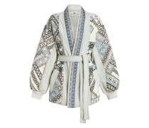 Kimonojacke mit Patchwork-Print