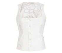 Bluse mit Floraler Lochstickerei