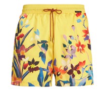Badehose mit Blütenranken-Print