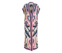 Maxi Jacquard-Strickweste