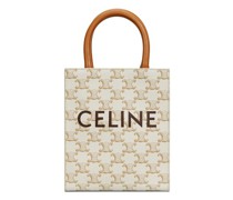 Vertikaler Mini-Shopper Aus Triomphe-Canvas Und Kalbsleder Mit Celine Aufdruck