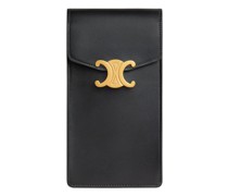 Vertical Phone Pouch In Shiny Calfskin