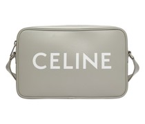 Mittelgroße Messenger-Bag In Glattes Kalbsleder Mit „Celine“-Aufdruck