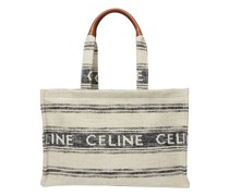 Großer thais shopper aus gestreiftem textil mit Celine jacquard