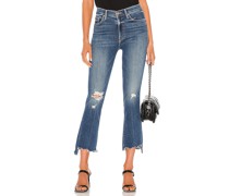 MOTHER AUSGESTELLTE HOSE INSIDER CROP in Blue