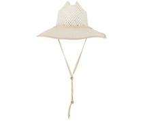 Lele Sadoughi Straw Checkered Hat in Cream.
