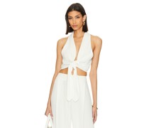 The Sei Sleeveless Tie Front Blouse in Ivory