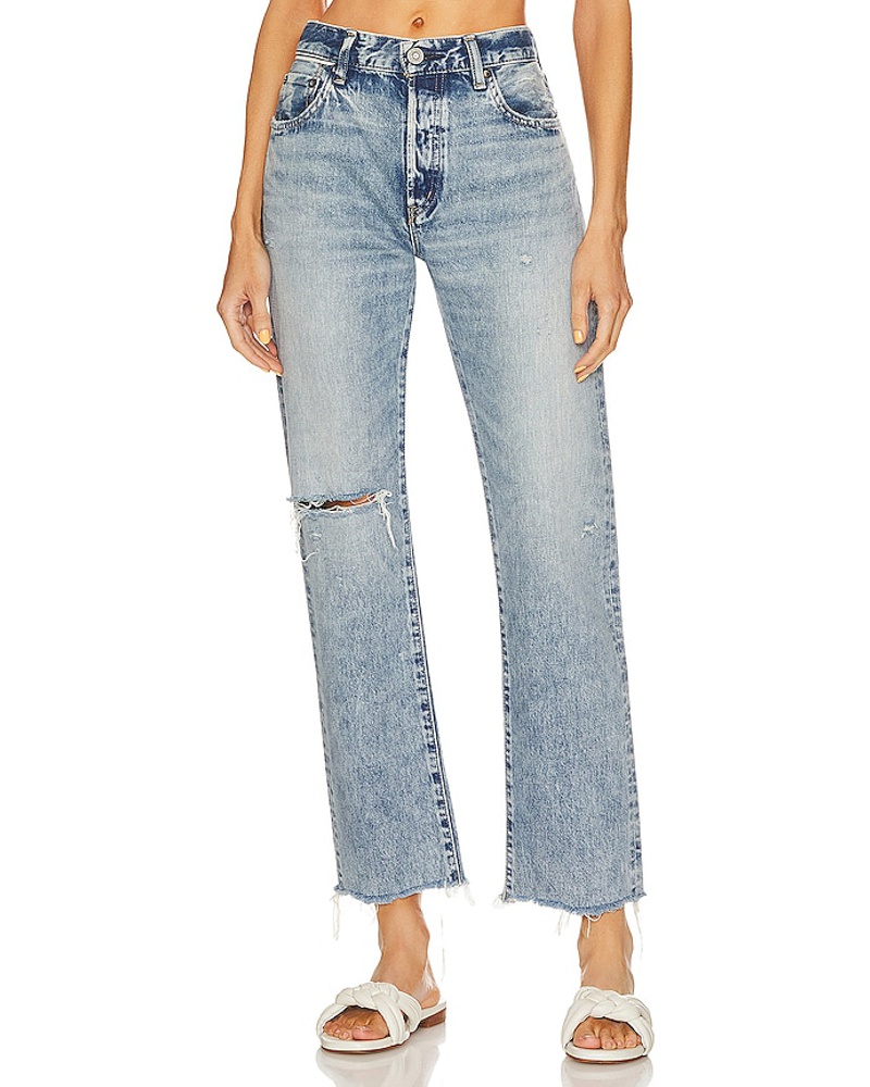 MOUSSY Damen Moussy Vintage STRAIGHT-FIT-JEANS WINDOM in Blue