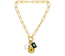 Lizzie Fortunato HALSKETTE BLOSSOM CHAIN in Metallic Gold.