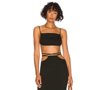 WeWoreWhat BANDEAU-OBERTEIL RUCHED in Black