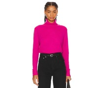 One Grey Day Sloane Cashmere Turtleneck in Fuchsia