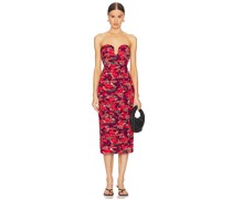 MILLY MIDI-KLEID WINDMILL FLORAL in Red