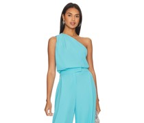 The Sei One Shoulder Pleat Top in Baby Blue