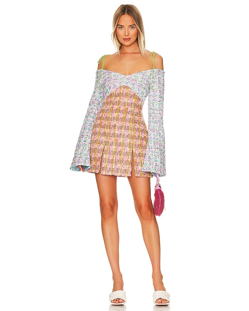 Kim Shui Damen Kim Shui KLEID TWEED in Baby Blue Pink Kim Shui Damen Kim Shui KLEID TWEED in Baby Blue Pink