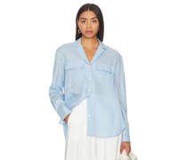 Theory Notch Shirt Relaxed in Baby Blue
