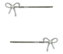 Emi Jay HAARSPANGEN-SET BOW in Metallic Silver.
