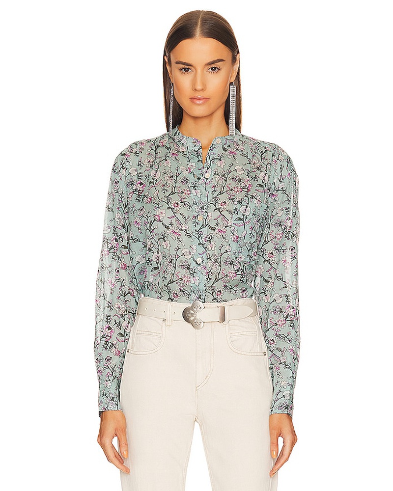 Étoile Isabel Marant Damen Isabel Marant Etoile OBERTEIL MIT KNOPFVERSCHLUSS MEXIKA in Baby Blue Étoile Isabel Marant Damen Isabel Marant Etoile OBERTEIL MIT KNOPFVERSCHLUSS MEXIKA in Baby Blue